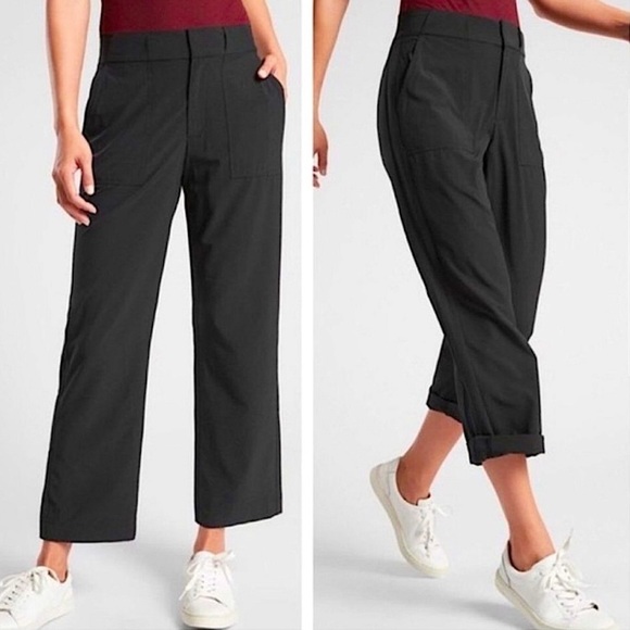 Athleta Pants - Athleta Women's Black Tribeca Utility Crop Pants Size 8 Style 446630